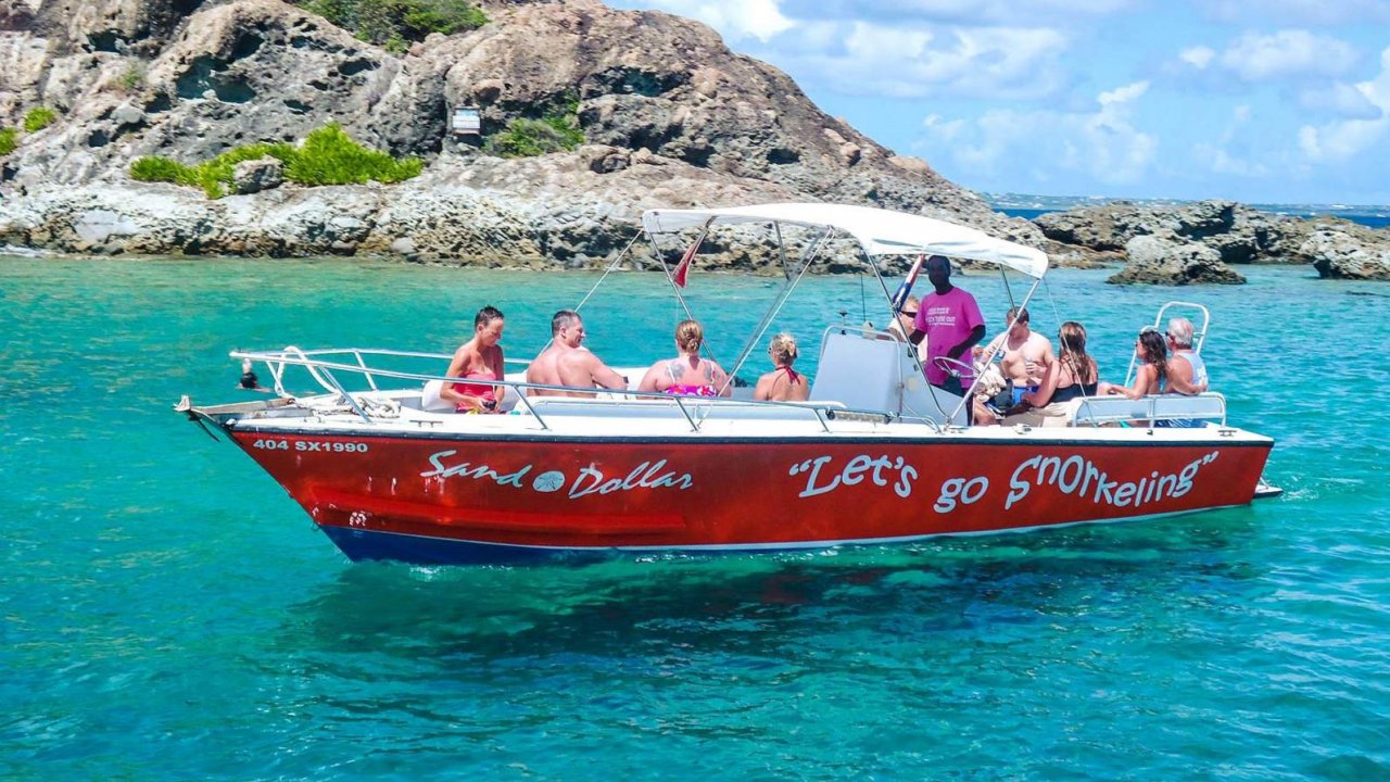 boat snorkeling at Creole Rock in St Martin